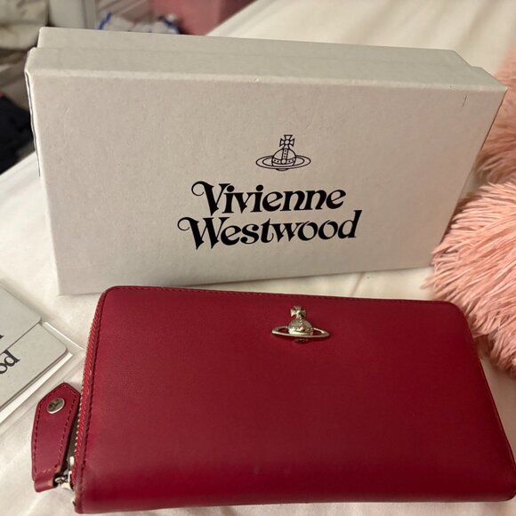 vivienne westwood long zippy wallet hot pink - Picture 1 of 3